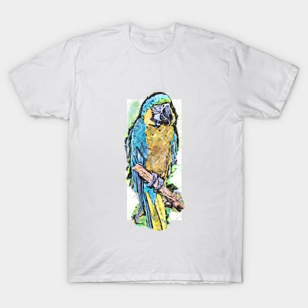 Watercolor Sketch Style Colorful Bird T-Shirt by GraphicBazaar
